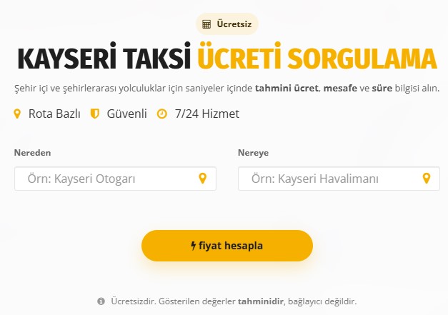 Kayseri Taksi Ücreti Sorgularken Dikkat Edilmesi Gerekenler